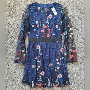 NWT CBR Floral Sheer Sleeved Dress